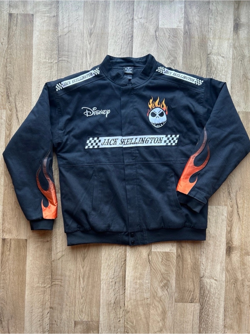 Disney The Nightmare Before Christmas Jack Skellington Flaming Racing Jacket